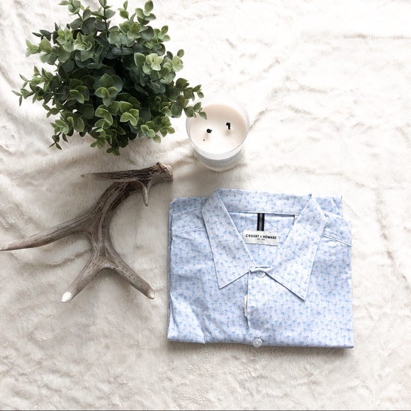 Blue Flamingo Short Sleeve Button Down Shirt - Picture 3 of 5